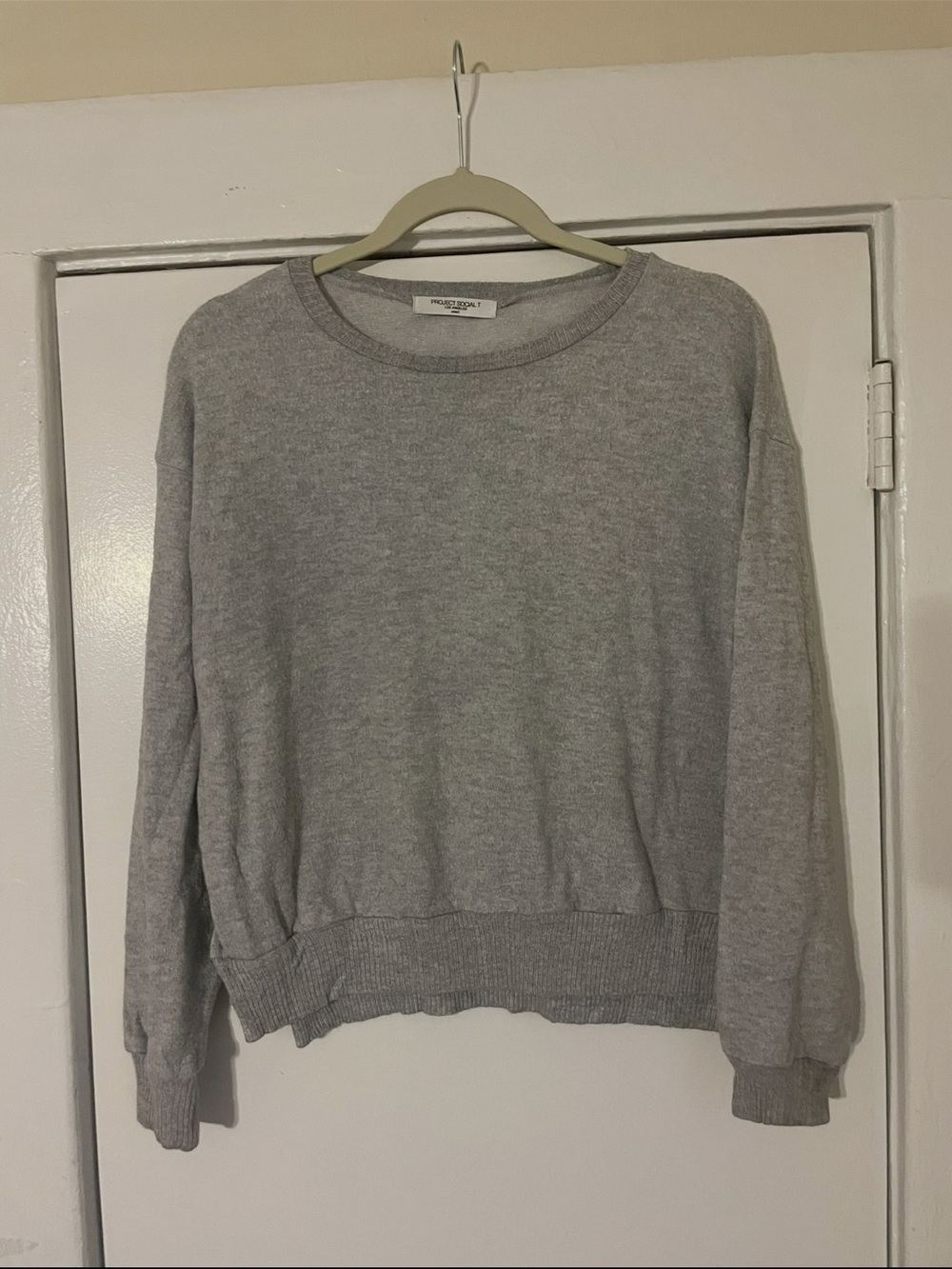 Project Social T Light Gray Crewneck Sweater size Small